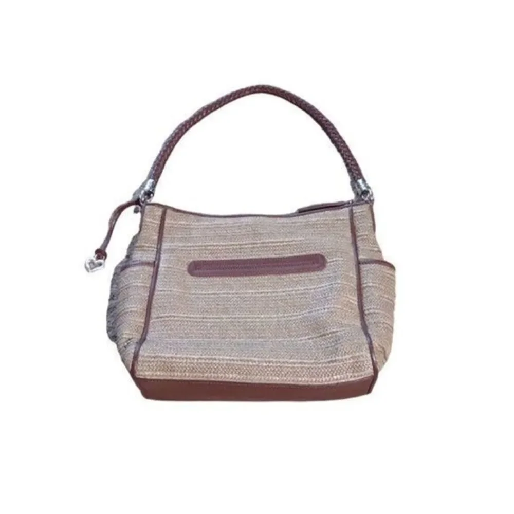 Brighton Brown Straw and Leather Handbag 11